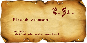 Micsek Zsombor névjegykártya